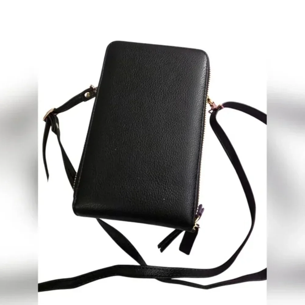 Black Crossbody Bag with Bow Accent NWT - Picture 2 of 4